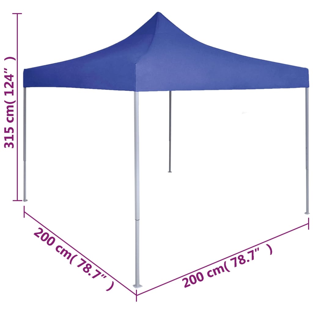 Partytent professioneel inklapbaar 2x2 m staal blauw is nu te koop bij PeponiXL, paradijselijk wonen!