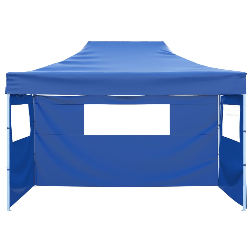 Partytent met 3 zijwanden inklapbaar 3x4 m staal blauw is nu te koop bij PeponiXL, paradijselijk wonen!