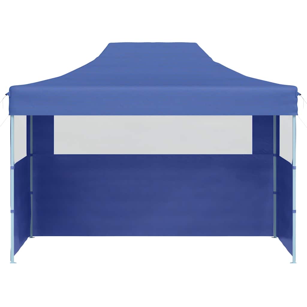 Partytent met 3 zijwanden inklapbaar 3x4 m staal blauw is nu te koop bij PeponiXL, paradijselijk wonen!
