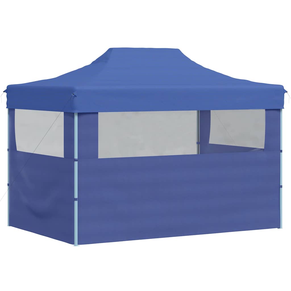 Partytent met 3 zijwanden inklapbaar 3x4 m staal blauw is nu te koop bij PeponiXL, paradijselijk wonen!