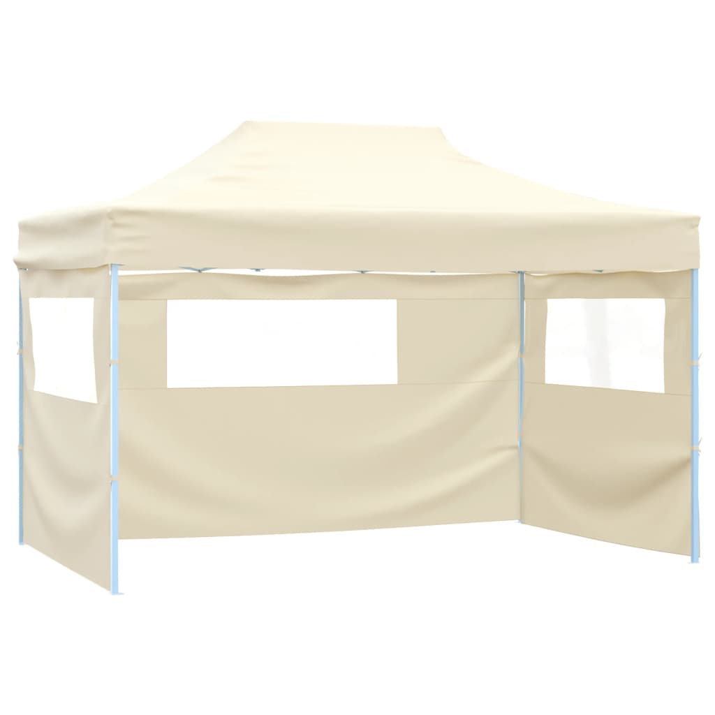 Partytent met 3 zijwanden inklapbaar 3x4 m staal crème is nu te koop bij PeponiXL, paradijselijk wonen!