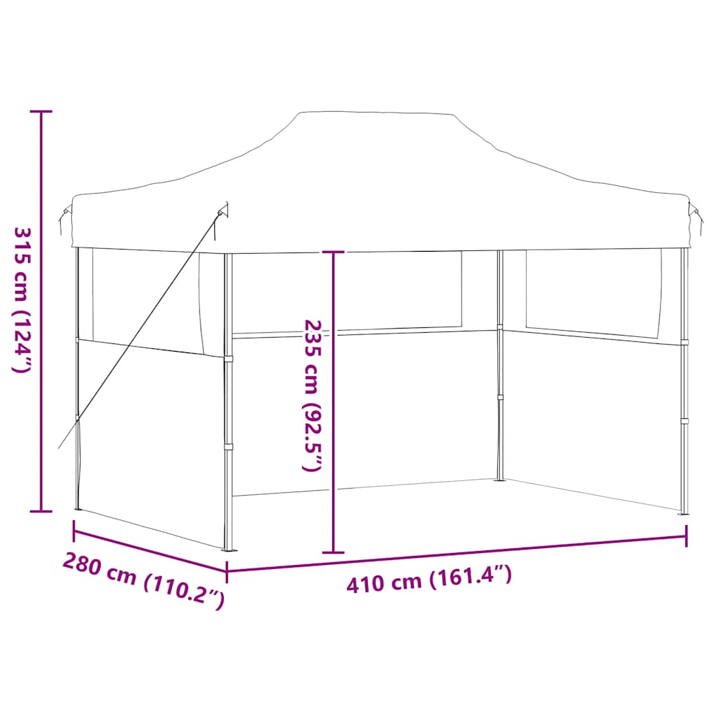 Partytent met 3 zijwanden inklapbaar 3x4 m staal crème is nu te koop bij PeponiXL, paradijselijk wonen!
