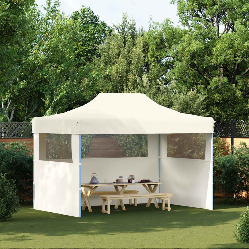 Partytent met 3 zijwanden inklapbaar 3x4 m staal crème is nu te koop bij PeponiXL, paradijselijk wonen!