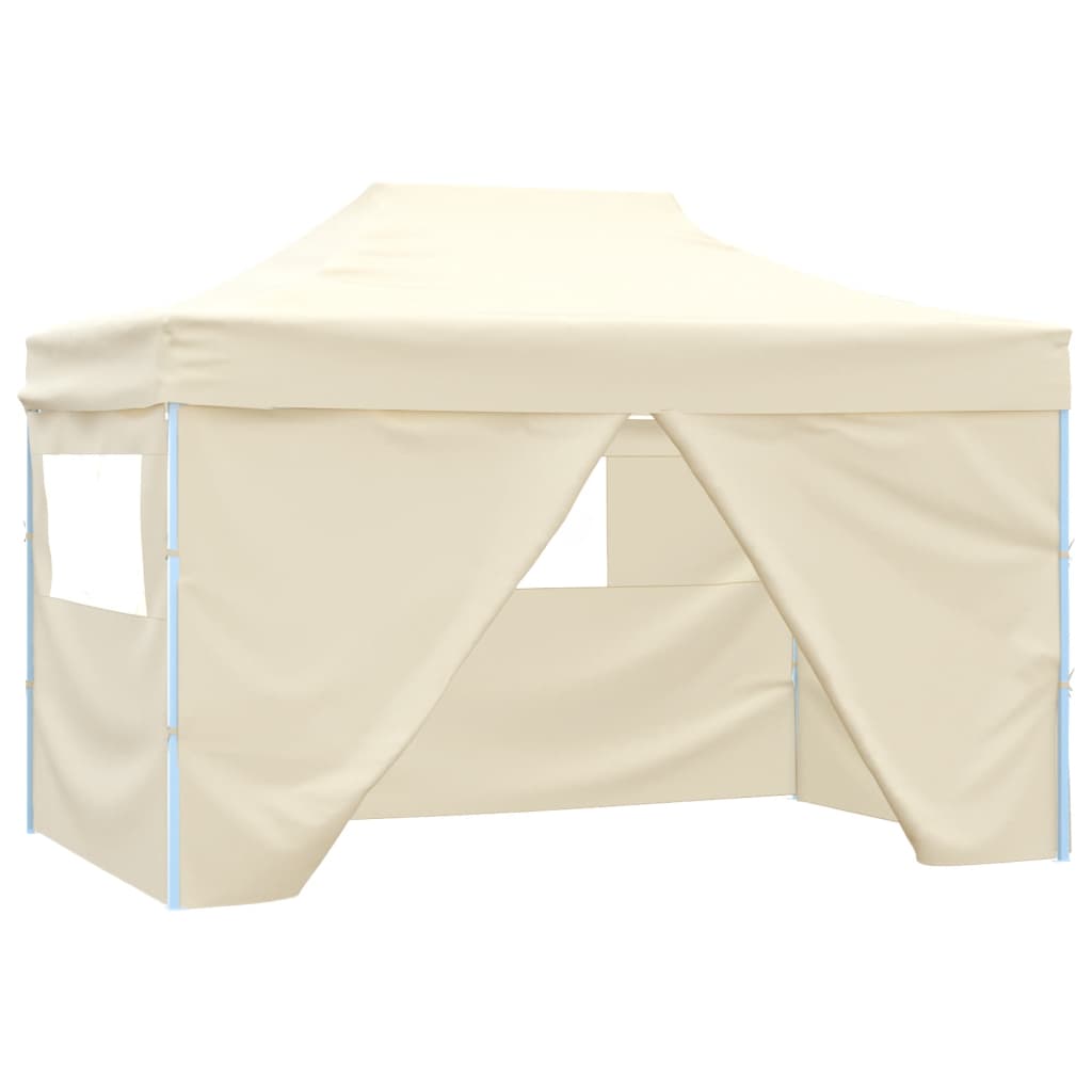 Partytent met 4 zijwanden inklapbaar 3x4 m staal crème is nu te koop bij PeponiXL, paradijselijk wonen!