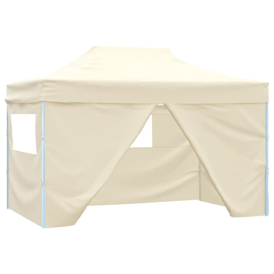 Partytent met 4 zijwanden inklapbaar 3x4 m staal crème is nu te koop bij PeponiXL, paradijselijk wonen!