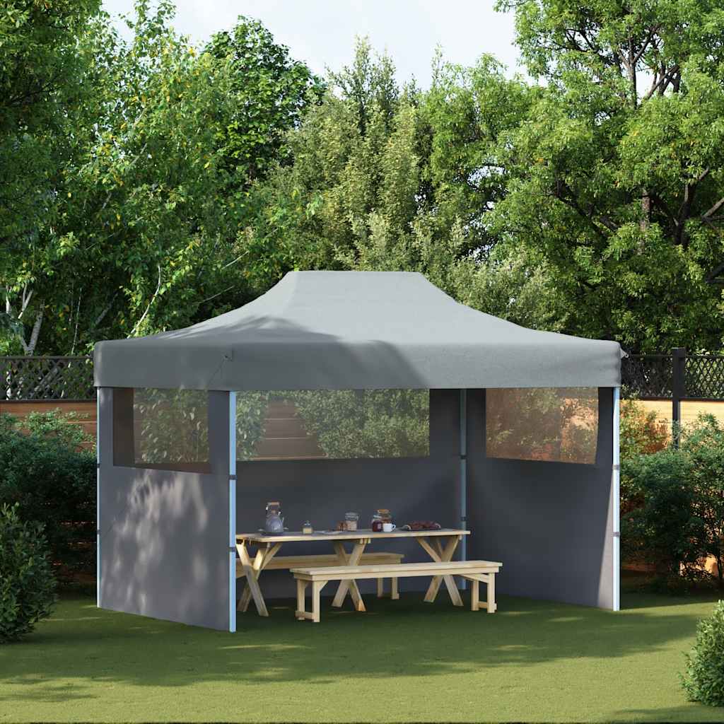 Partytent met 3 zijwanden inklapbaar 3x4 m staal antraciet is nu te koop bij PeponiXL, paradijselijk wonen!