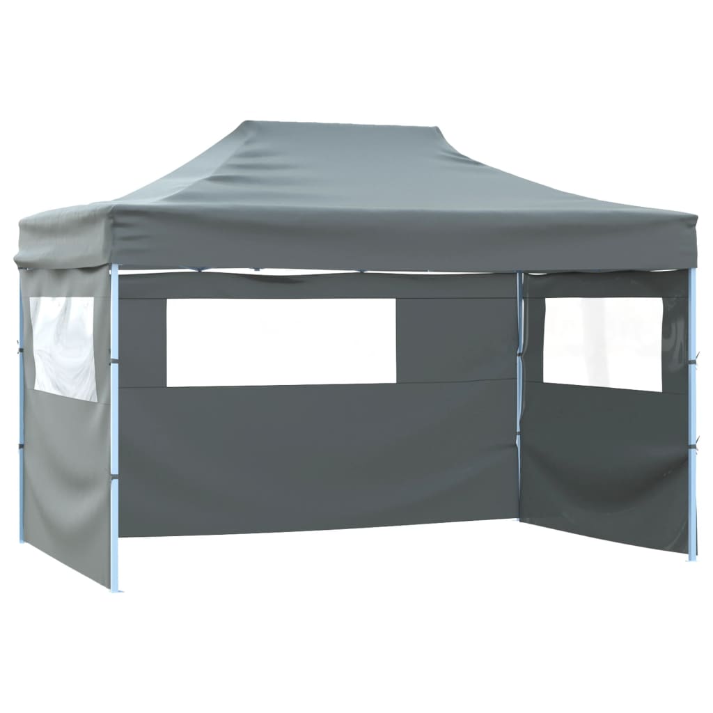 Partytent met 4 zijwanden inklapbaar 3x4 m staal antraciet is nu te koop bij PeponiXL, paradijselijk wonen!