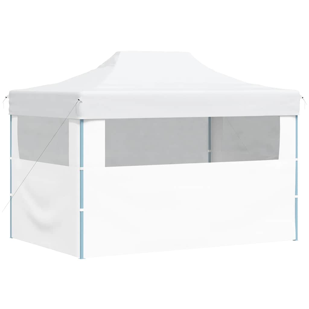 Partytent met 3 zijwanden inklapbaar 280x410x315 cm staal wit is nu te koop bij PeponiXL, paradijselijk wonen!