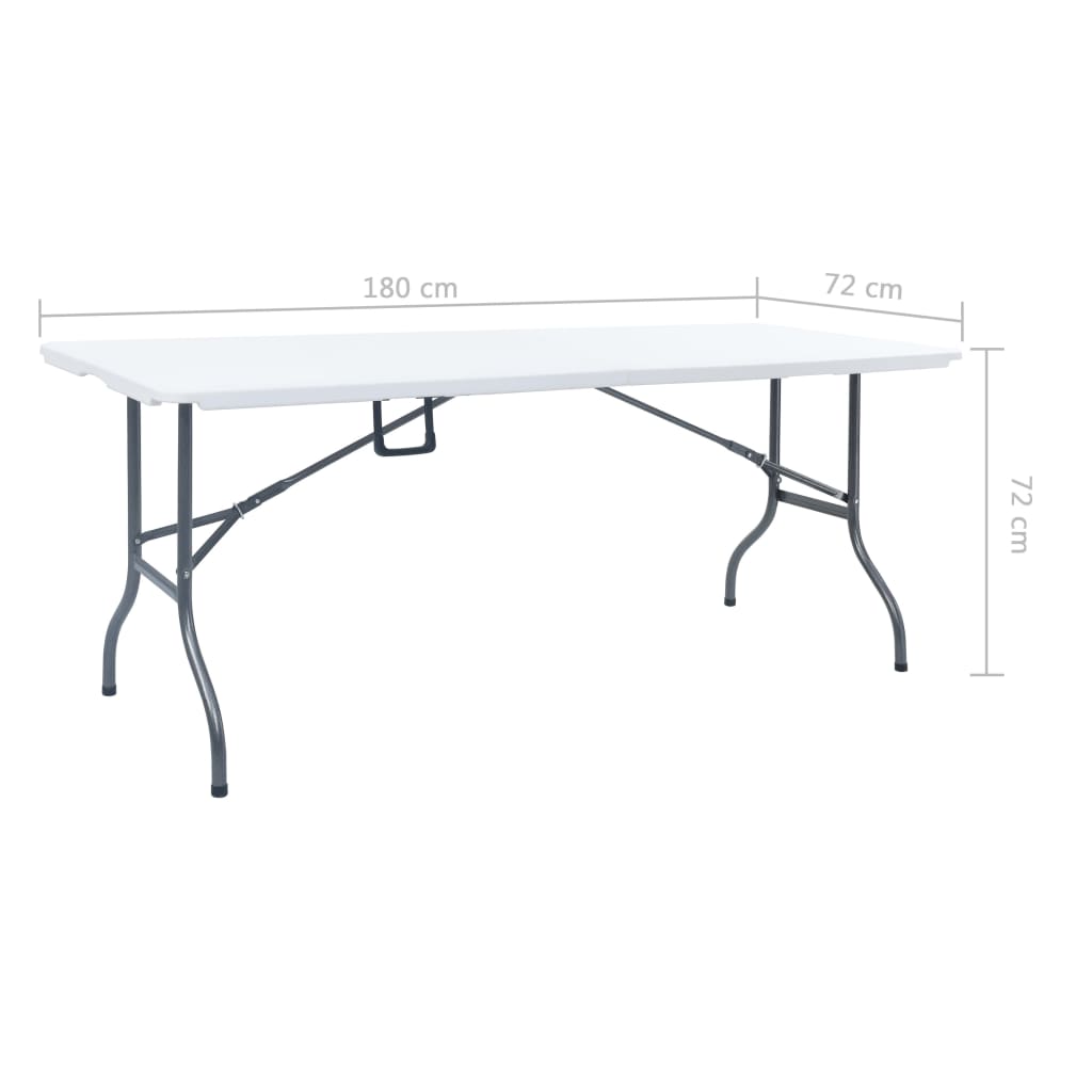 Tuintafel inklapbaar 180x72x72 cm HDPE wit is nu te koop bij PeponiXL, paradijselijk wonen!