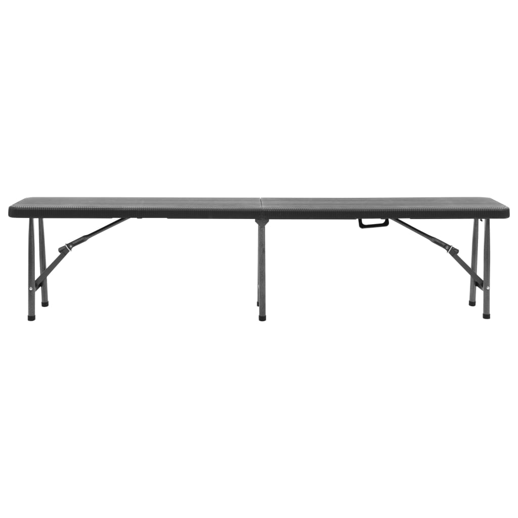 Tuinbanken inklapbaar 2 st 180 cm HDPE zwart is nu te koop bij PeponiXL, paradijselijk wonen!