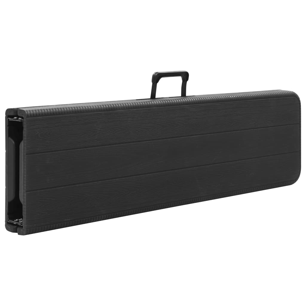 Tuinbanken inklapbaar 2 st 180 cm HDPE zwart is nu te koop bij PeponiXL, paradijselijk wonen!