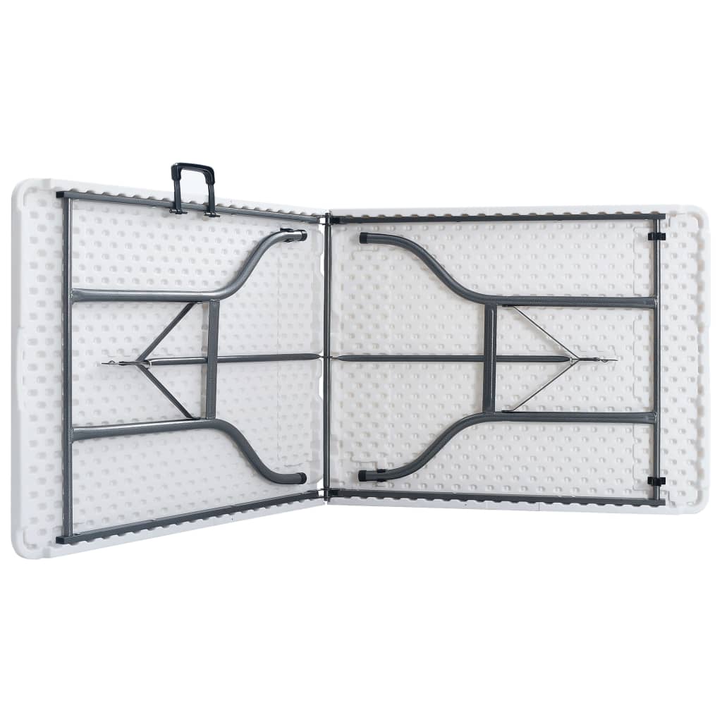 Tuintafel met 2 bankjes inklapbaar 180 cm staal en HDPE wit is nu te koop bij PeponiXL, paradijselijk wonen!