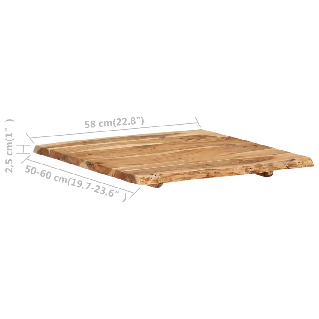 Tafelblad 58x(50-60)x2,5 cm massief acaciahout is nu te koop bij PeponiXL, paradijselijk wonen!