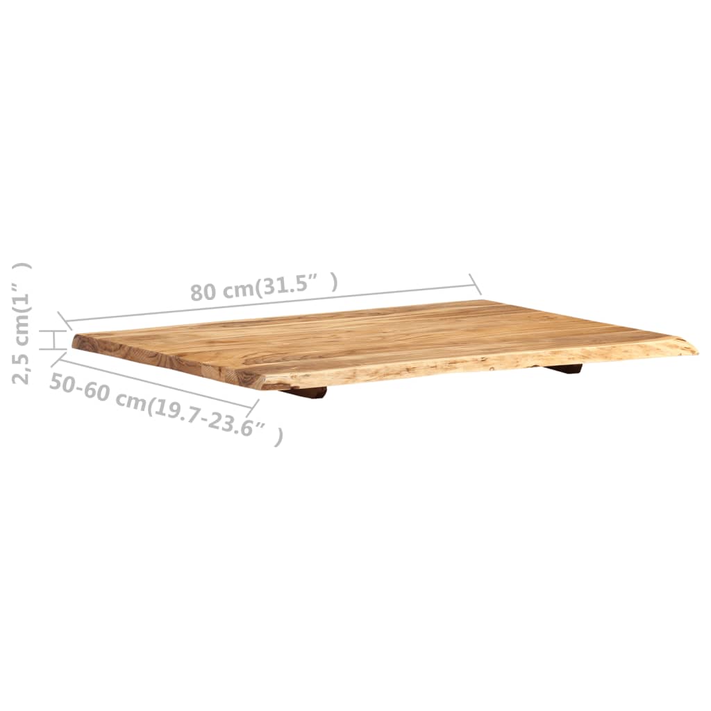 Tafelblad 80x(50-60)x2,5 cm massief acaciahout is nu te koop bij PeponiXL, paradijselijk wonen!