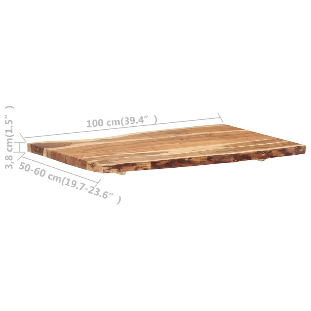 Tafelblad 100x(50-60)x3,8 cm massief acaciahout is nu te koop bij PeponiXL, paradijselijk wonen!