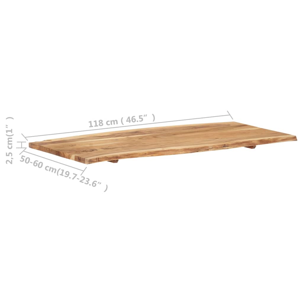 Tafelblad 118x(50-60)x2,5 cm massief acaciahout is nu te koop bij PeponiXL, paradijselijk wonen!