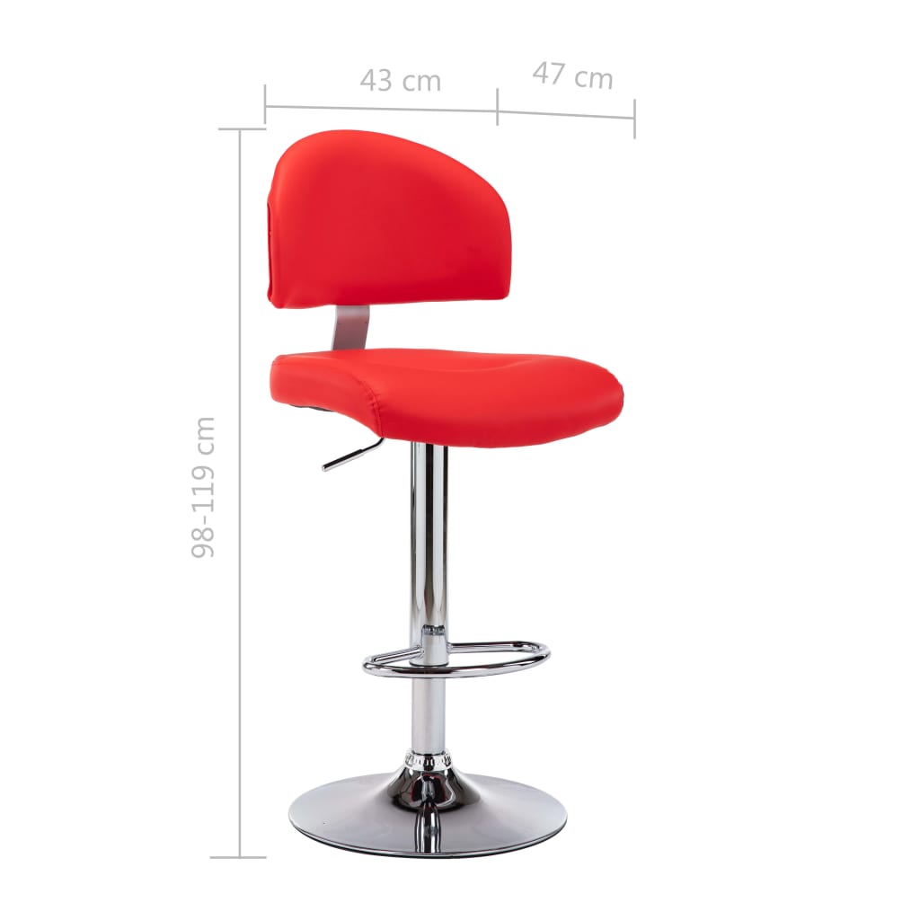 Barstoelen 2 st kunstleer rood is nu te koop bij PeponiXL, paradijselijk wonen!