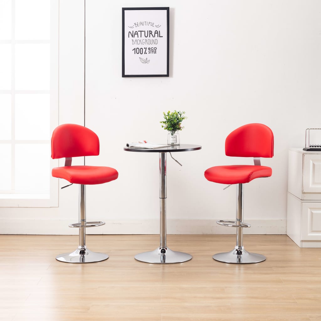 Barstoelen 2 st kunstleer rood is nu te koop bij PeponiXL, paradijselijk wonen!