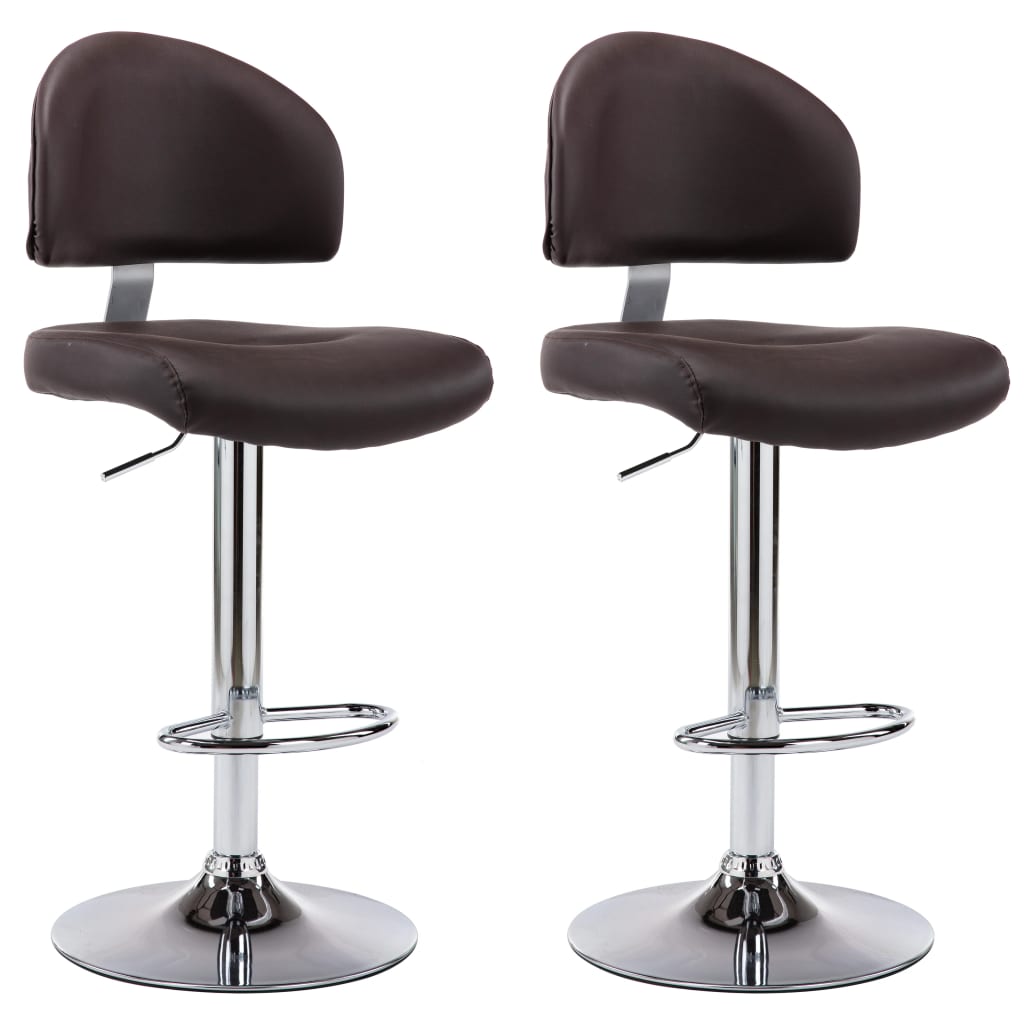 Barstoelen 2 st kunstleer bruin is nu te koop bij PeponiXL, paradijselijk wonen!