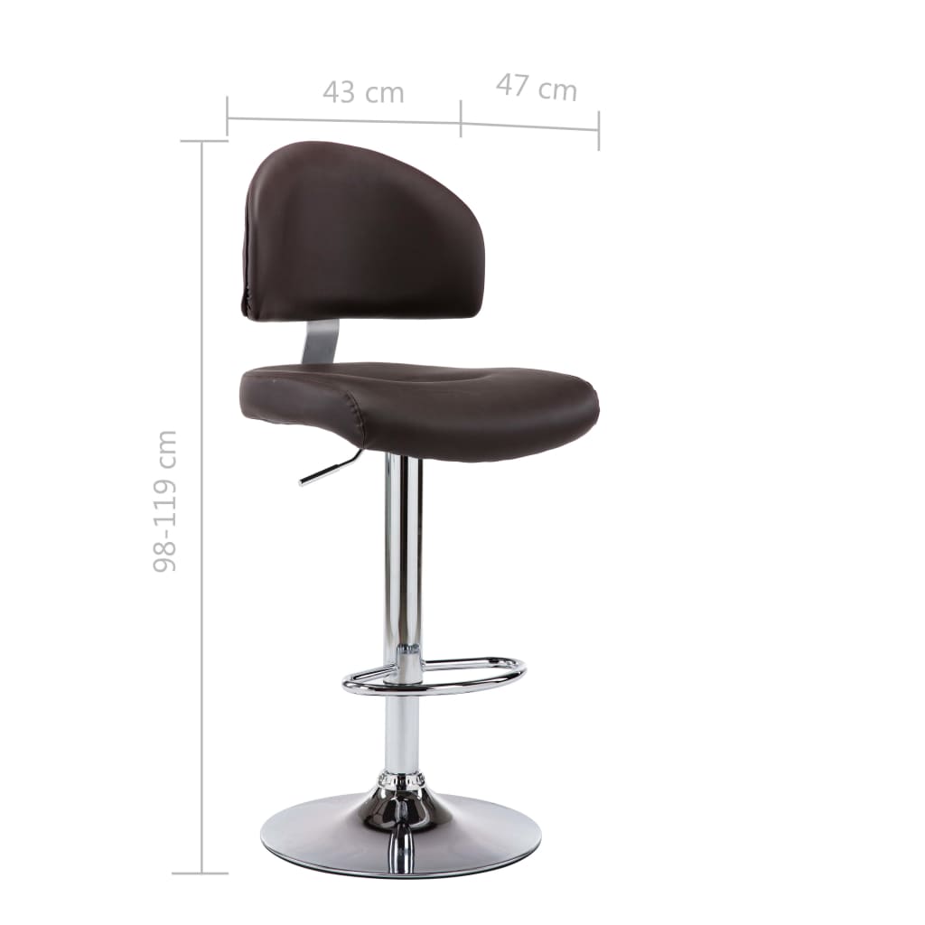 Barstoelen 2 st kunstleer bruin is nu te koop bij PeponiXL, paradijselijk wonen!