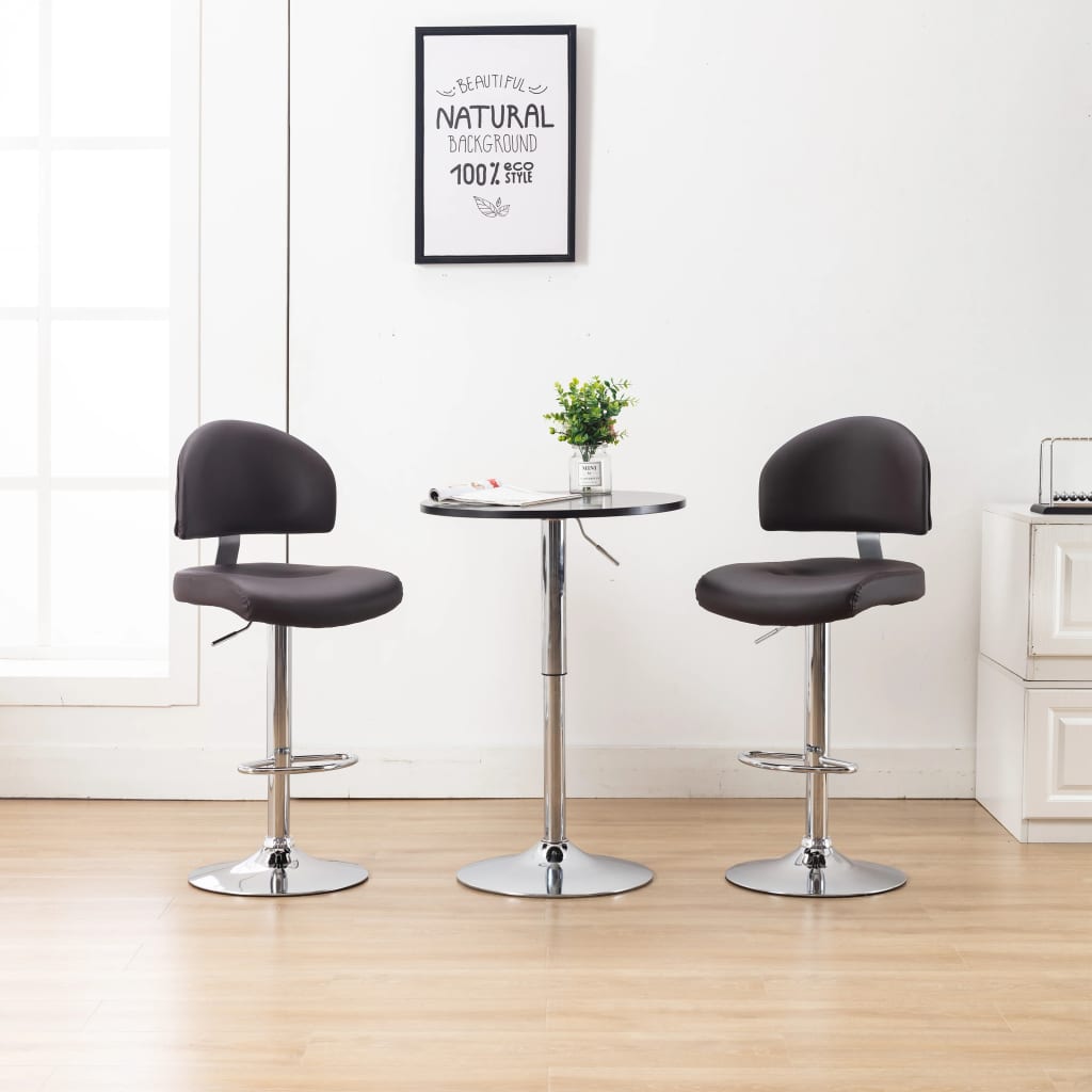 Barstoelen 2 st kunstleer bruin is nu te koop bij PeponiXL, paradijselijk wonen!