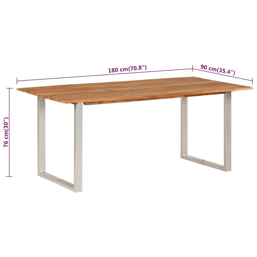 Eettafel 180x90x76 cm massief acaciahout is nu te koop bij PeponiXL, paradijselijk wonen!
