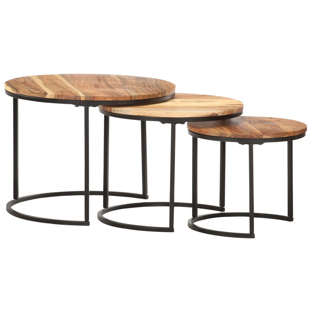 3-delige Tafeltjesset massief acaciahout is nu te koop bij PeponiXL, paradijselijk wonen!