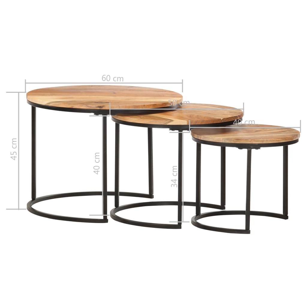 3-delige Tafeltjesset massief acaciahout is nu te koop bij PeponiXL, paradijselijk wonen!