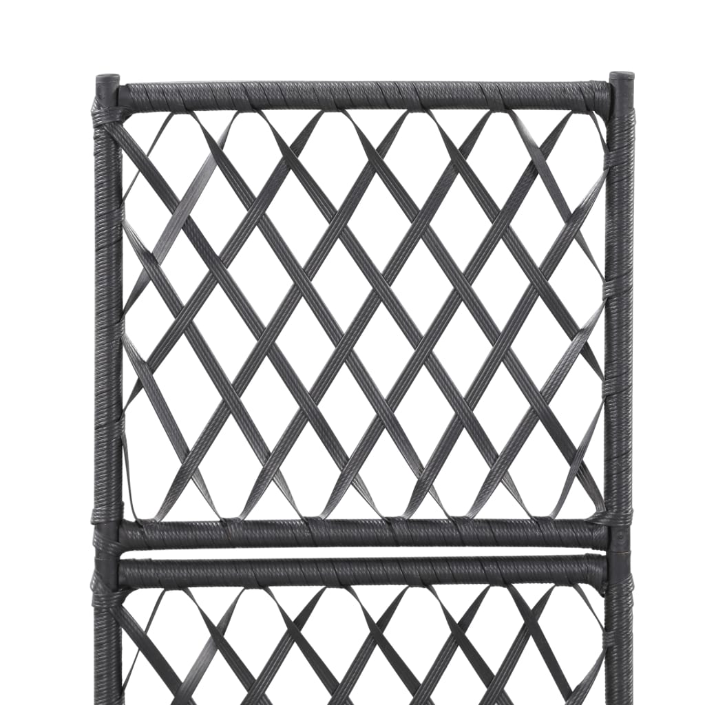 Latwerkplantenbak verhoogd met 1 pot 30x30x107 cm rattan zwart is nu te koop bij PeponiXL, paradijselijk wonen!