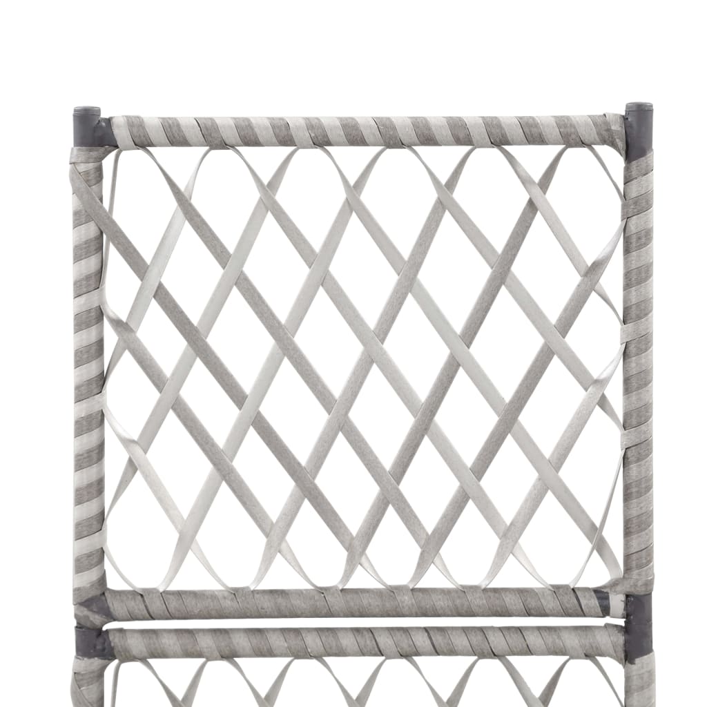 Latwerkplantenbak verhoogd met 1 pot 30x30x107 cm rattan grijs is nu te koop bij PeponiXL, paradijselijk wonen!