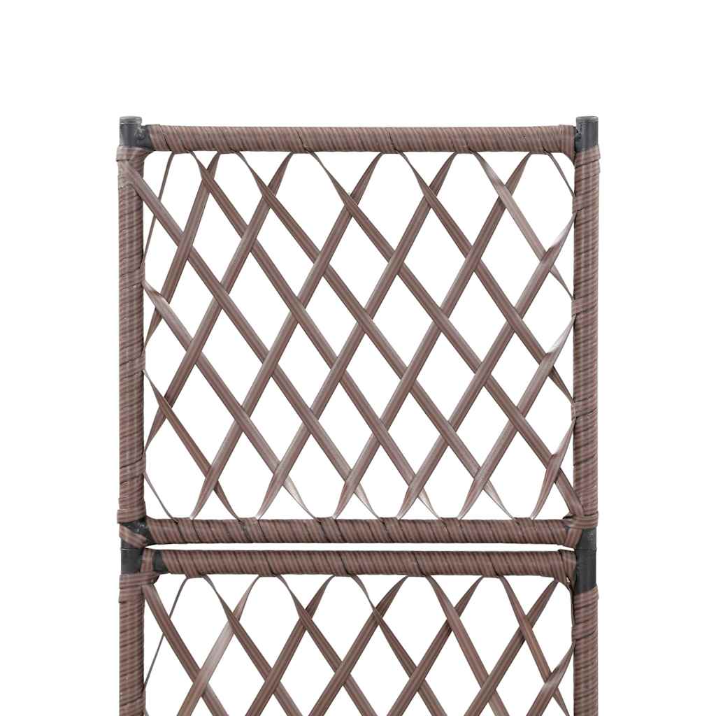 Latwerkplantenbak verhoogd met 1 pot 30x30x107 cm rattan bruin is nu te koop bij PeponiXL, paradijselijk wonen!