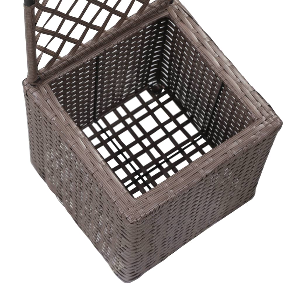 Latwerkplantenbak verhoogd met 1 pot 30x30x107 cm rattan bruin is nu te koop bij PeponiXL, paradijselijk wonen!