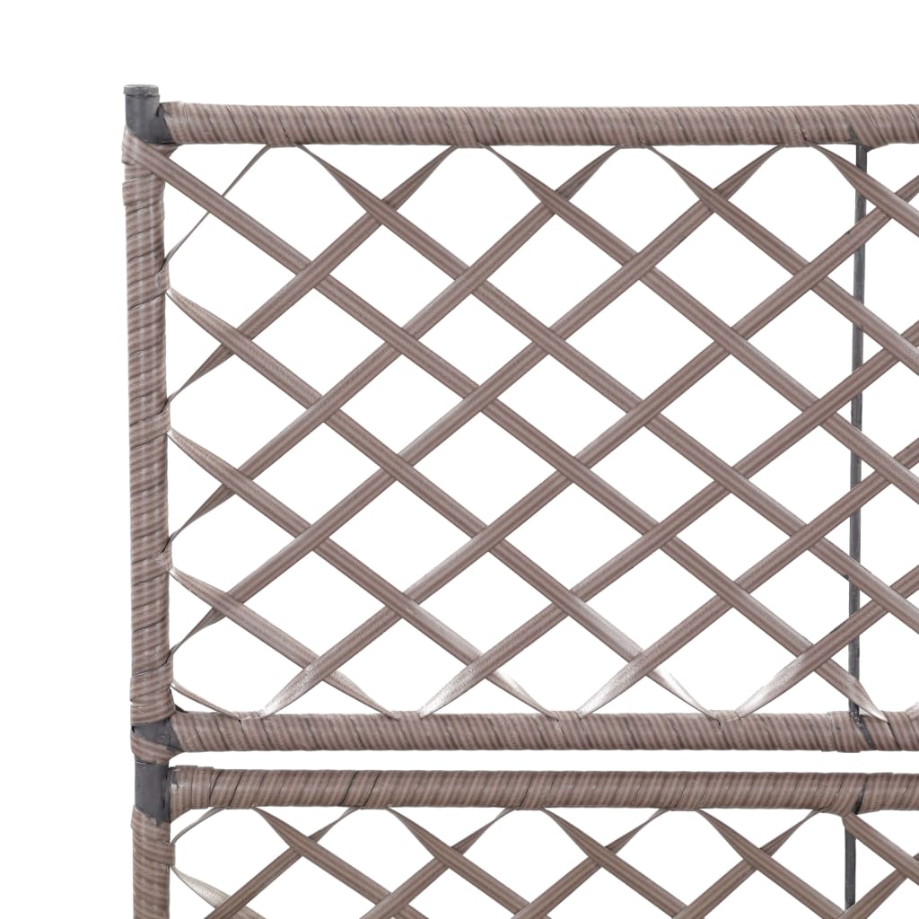Latwerkplantenbak verhoogd met potten 58x30x107 cm rattan bruin is nu te koop bij PeponiXL, paradijselijk wonen!