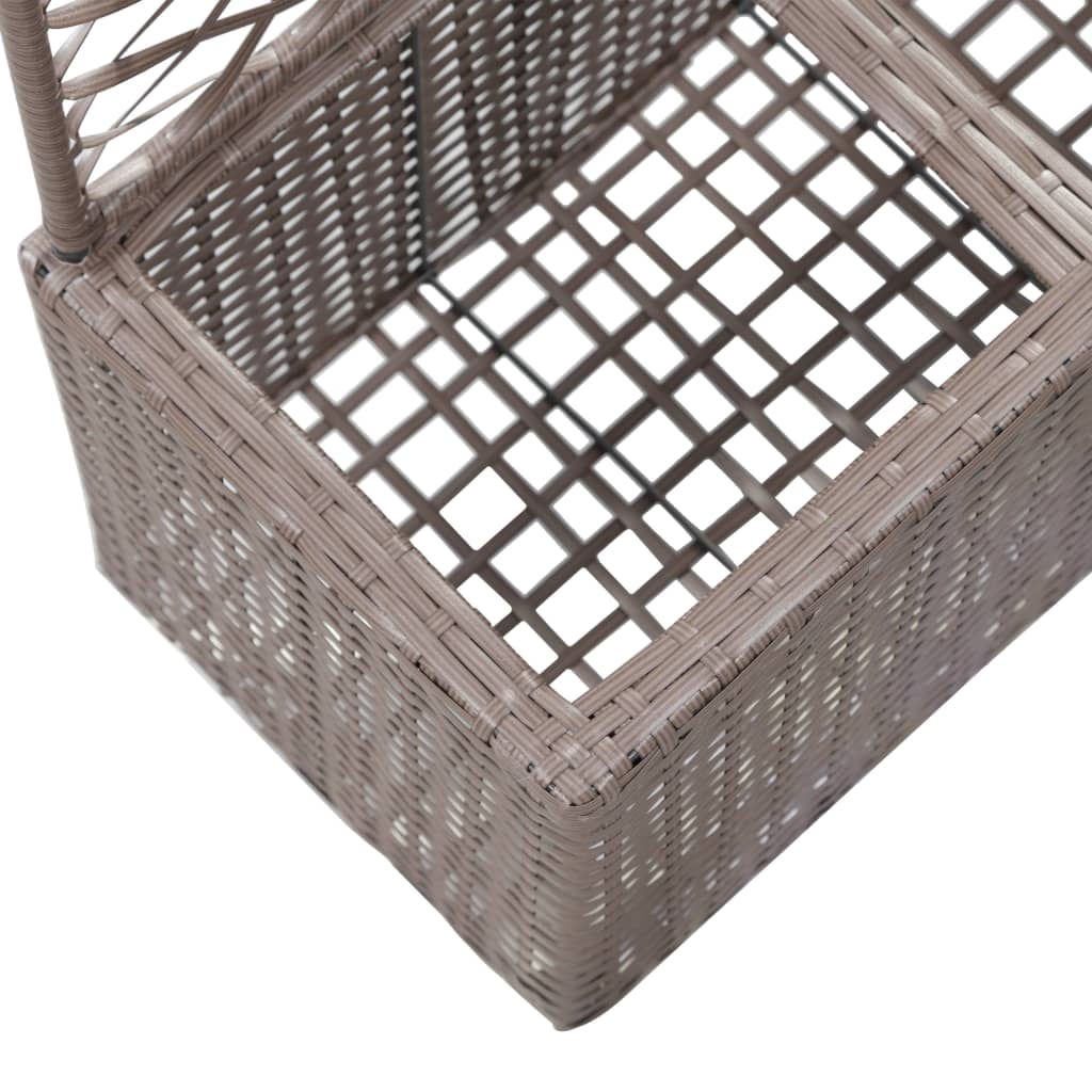 Latwerkplantenbak verhoogd met potten 58x30x107 cm rattan bruin is nu te koop bij PeponiXL, paradijselijk wonen!