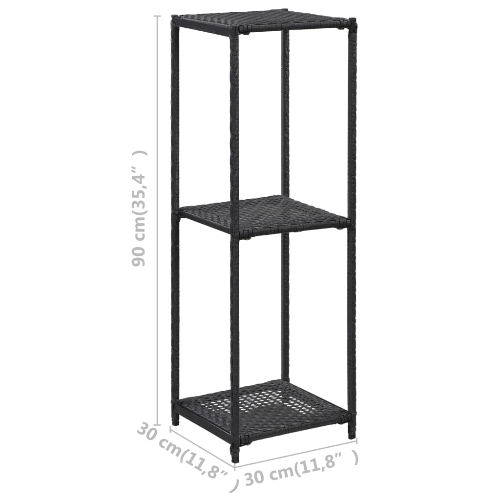 Opbergrek 30x30x90 cm poly rattan zwart is nu te koop bij PeponiXL, paradijselijk wonen!