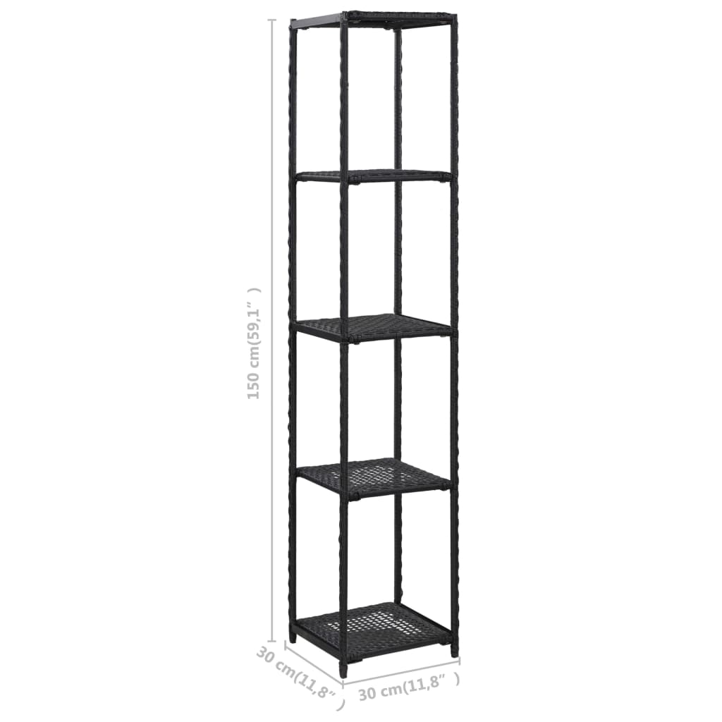 Opbergrek 30x30x150 cm poly rattan zwart is nu te koop bij PeponiXL, paradijselijk wonen!