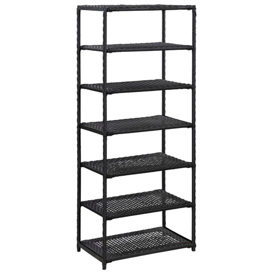 Schoenenrek 50x30x120 cm poly rattan zwart is nu te koop bij PeponiXL, paradijselijk wonen!