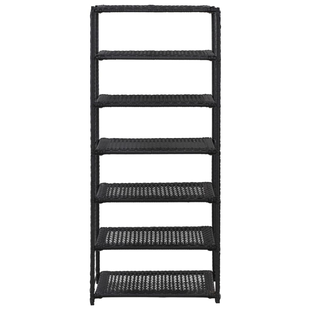 Schoenenrek 50x30x120 cm poly rattan zwart is nu te koop bij PeponiXL, paradijselijk wonen!