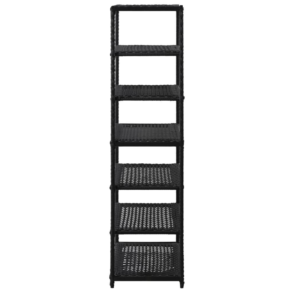 Schoenenrek 50x30x120 cm poly rattan zwart is nu te koop bij PeponiXL, paradijselijk wonen!