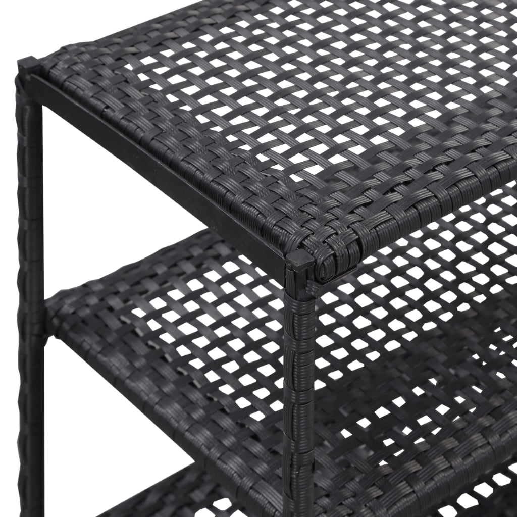 Schoenenrek 50x30x120 cm poly rattan zwart is nu te koop bij PeponiXL, paradijselijk wonen!