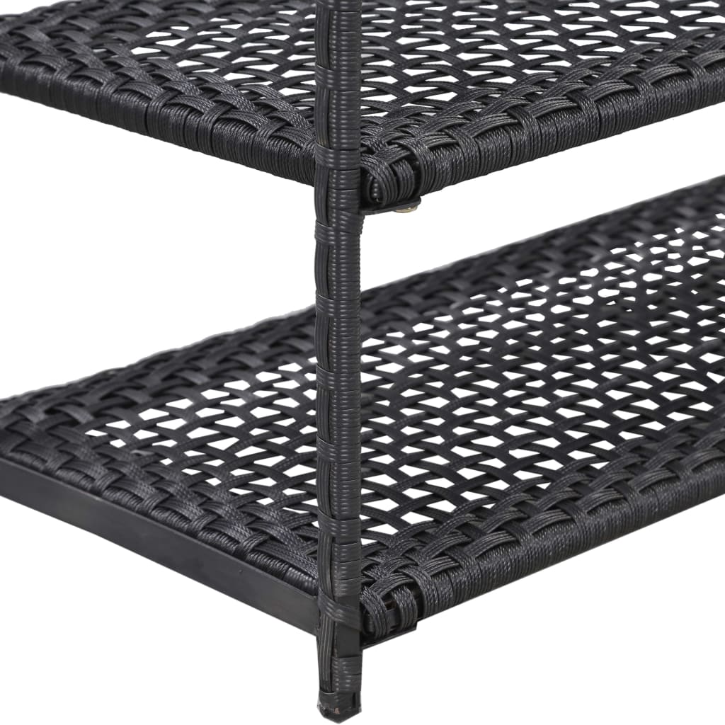 Schoenenrek 50x30x120 cm poly rattan zwart is nu te koop bij PeponiXL, paradijselijk wonen!