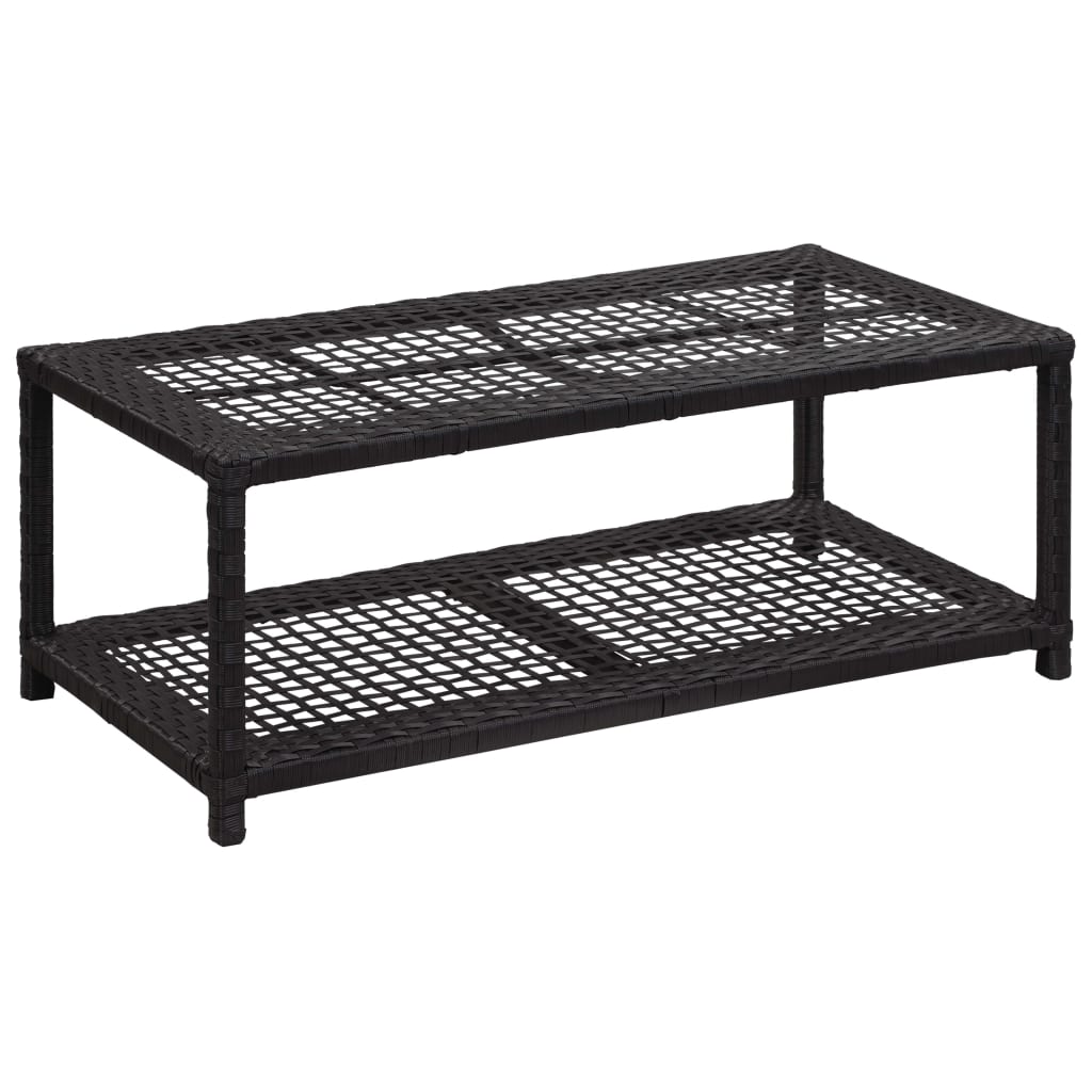 Schoenenbank 80x40x30 cm poly rattan zwart is nu te koop bij PeponiXL, paradijselijk wonen!