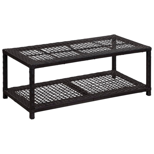 Schoenenbank 80x40x30 cm poly rattan zwart is nu te koop bij PeponiXL, paradijselijk wonen!