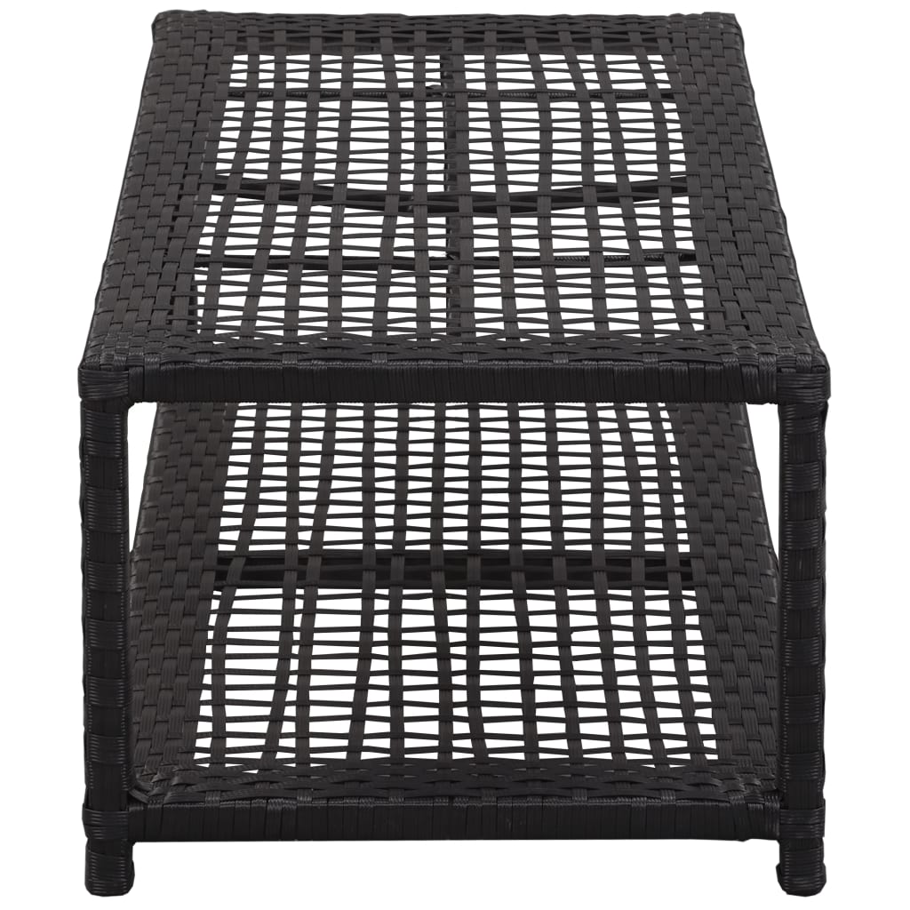 Schoenenbank 80x40x30 cm poly rattan zwart is nu te koop bij PeponiXL, paradijselijk wonen!