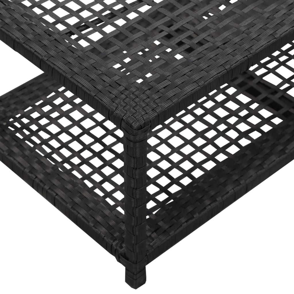 Schoenenbank 80x40x30 cm poly rattan zwart is nu te koop bij PeponiXL, paradijselijk wonen!