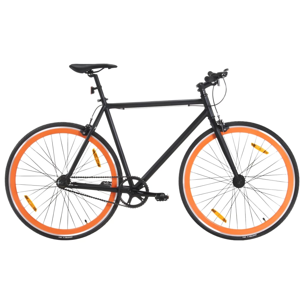 Fiets met vaste versnelling 700 c 51 cm zwart en oranje is nu te koop bij PeponiXL, paradijselijk wonen!