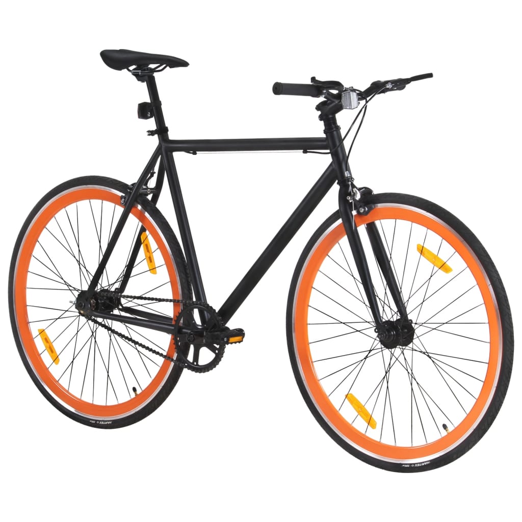 Fiets met vaste versnelling 700 c 51 cm zwart en oranje is nu te koop bij PeponiXL, paradijselijk wonen!