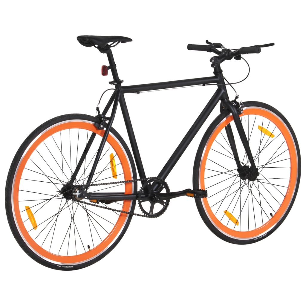 Fiets met vaste versnelling 700 c 51 cm zwart en oranje is nu te koop bij PeponiXL, paradijselijk wonen!