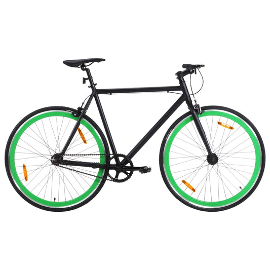 Fiets met vaste versnelling 700 c 51 cm zwart en groen is nu te koop bij PeponiXL, paradijselijk wonen!