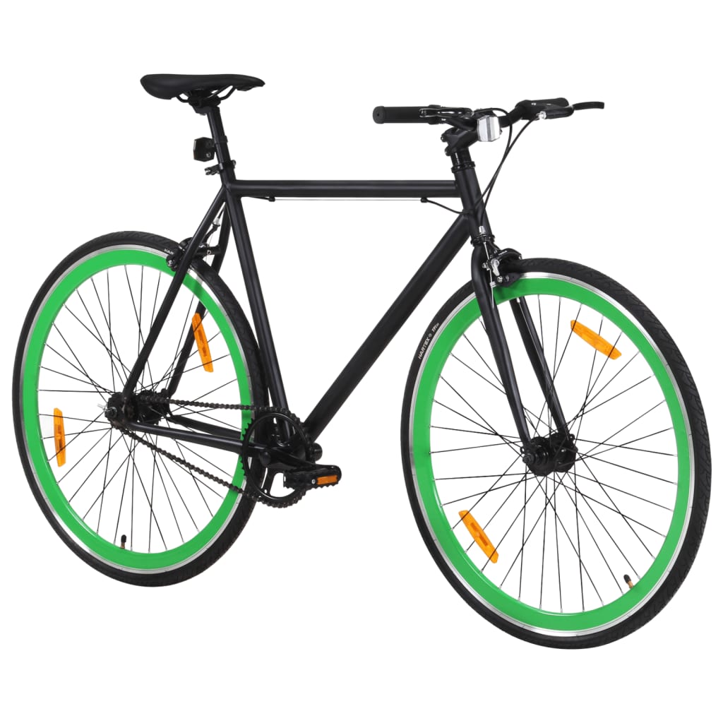 Fiets met vaste versnelling 700 c 51 cm zwart en groen is nu te koop bij PeponiXL, paradijselijk wonen!